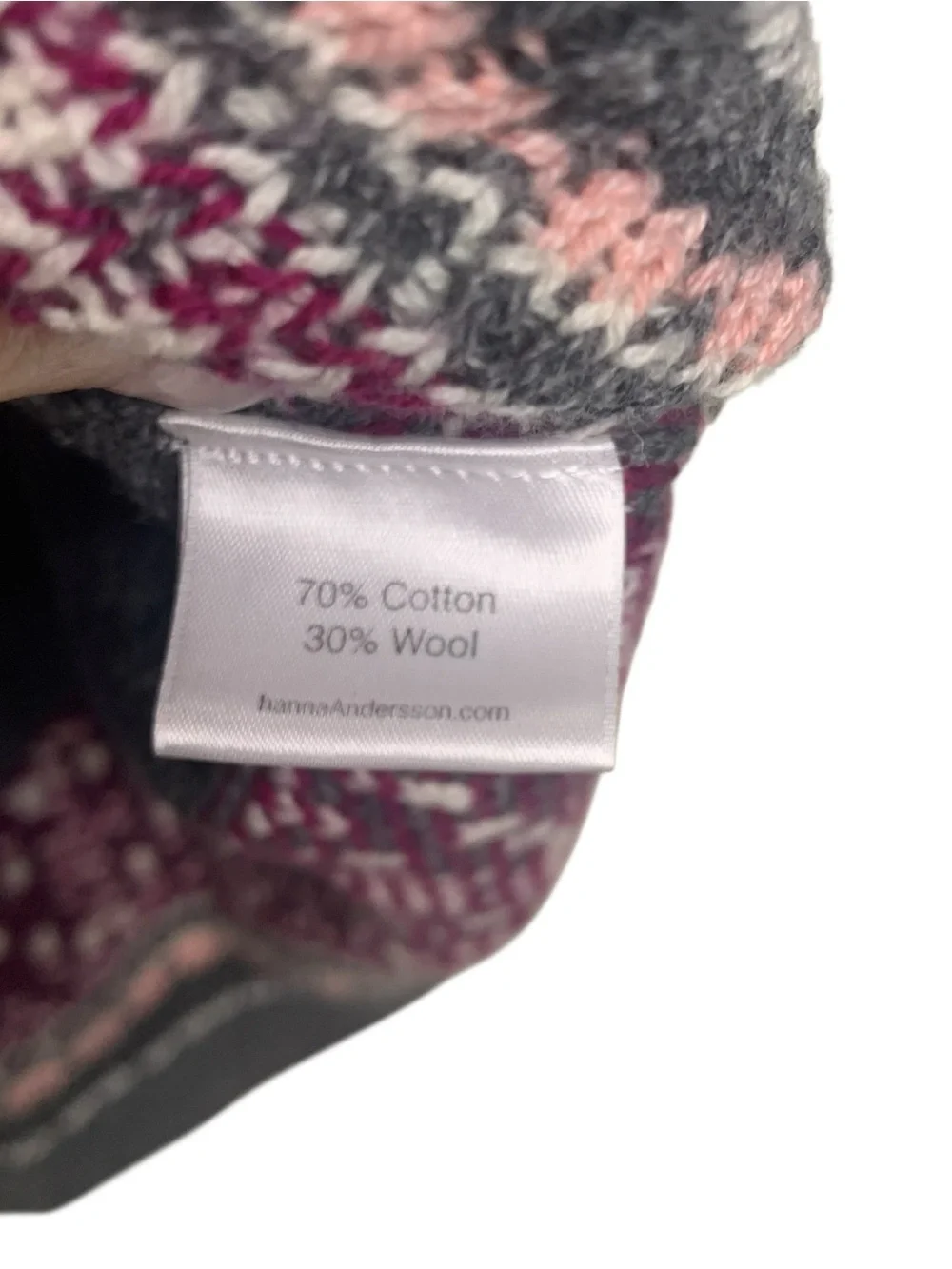 Hanna Andersson Grey Wool Blend Storyteller Nordic Fair Isle Sweater Dress 8